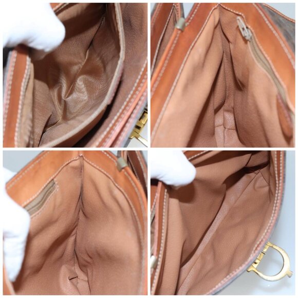 CELINE Macadam Canvas Hand Bag PVC Leather Brown - Picture 15 of 16